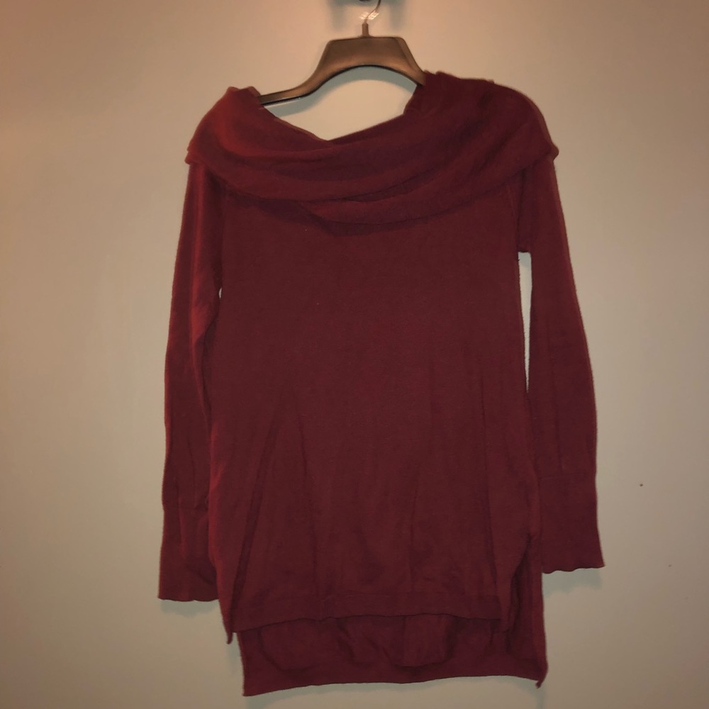 Cowl Neck Burgundy Sweater